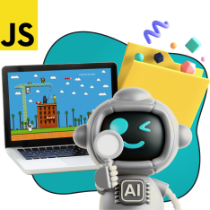 Язык программирования JavaScript + AI. Проектное обучение + геймификация + AI-помощники - КИБЕРшкола программирования для детей, компьютерные курсы для школьников, начинающих и подростков - KIBERone г. Усолье-Сибирское
