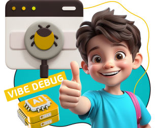 Тестирование & Vibe Debug. Охотники за багами - КИБЕРшкола программирования для детей, компьютерные курсы для школьников, начинающих и подростков - KIBERone г. Усолье-Сибирское